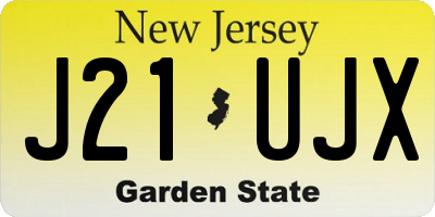 NJ license plate J21UJX