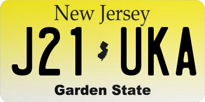 NJ license plate J21UKA