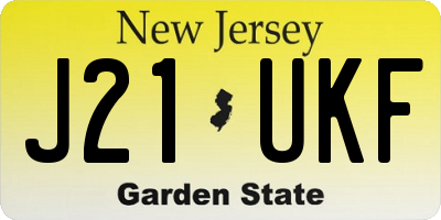 NJ license plate J21UKF