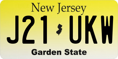 NJ license plate J21UKW