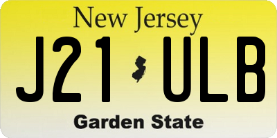 NJ license plate J21ULB