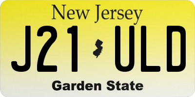 NJ license plate J21ULD
