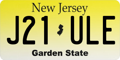 NJ license plate J21ULE