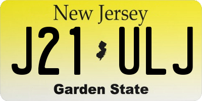 NJ license plate J21ULJ