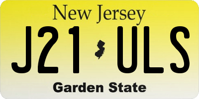 NJ license plate J21ULS
