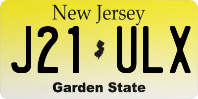 NJ license plate J21ULX