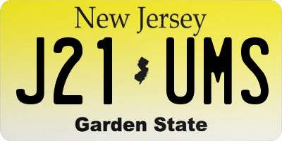 NJ license plate J21UMS