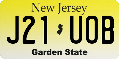 NJ license plate J21UOB
