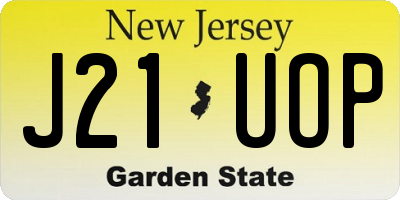 NJ license plate J21UOP