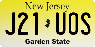 NJ license plate J21UOS