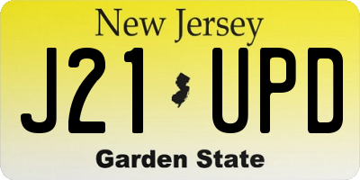 NJ license plate J21UPD