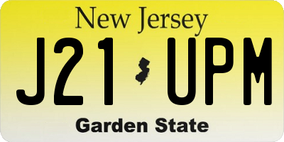 NJ license plate J21UPM