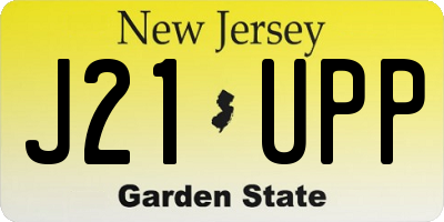 NJ license plate J21UPP