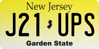 NJ license plate J21UPS