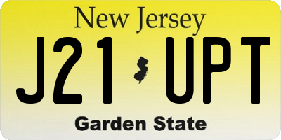 NJ license plate J21UPT