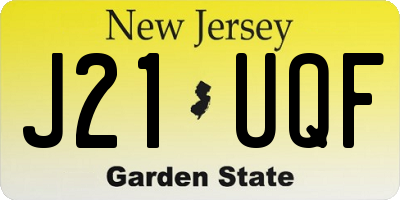 NJ license plate J21UQF