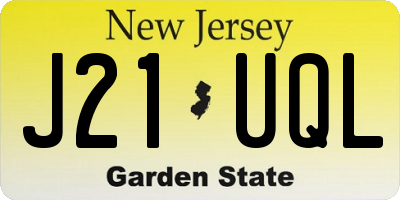 NJ license plate J21UQL