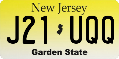 NJ license plate J21UQQ