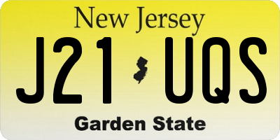 NJ license plate J21UQS