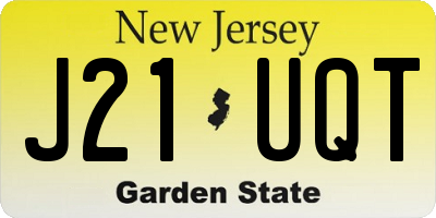 NJ license plate J21UQT