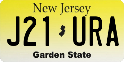 NJ license plate J21URA