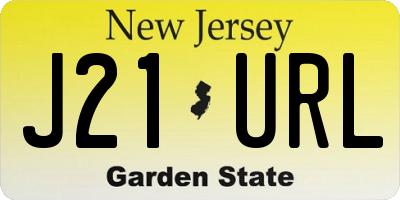 NJ license plate J21URL