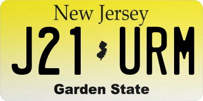 NJ license plate J21URM