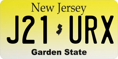NJ license plate J21URX
