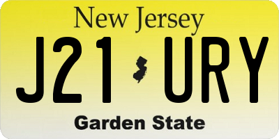 NJ license plate J21URY