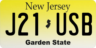 NJ license plate J21USB