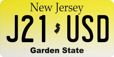 NJ license plate J21USD