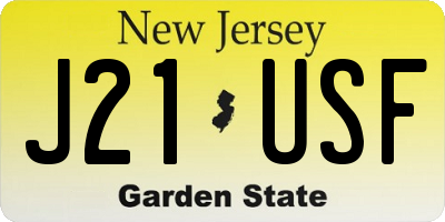 NJ license plate J21USF