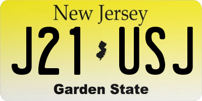 NJ license plate J21USJ