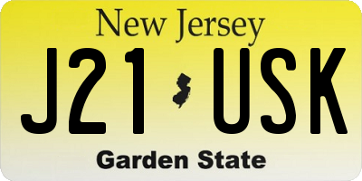 NJ license plate J21USK