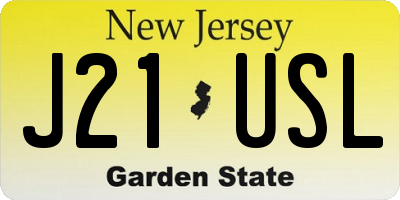 NJ license plate J21USL