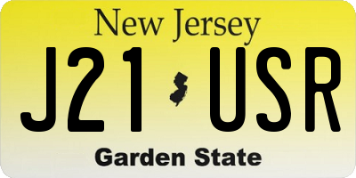 NJ license plate J21USR