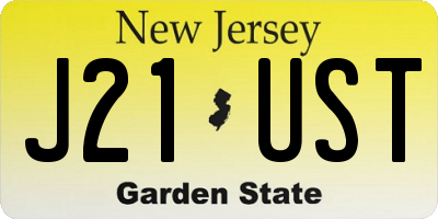 NJ license plate J21UST
