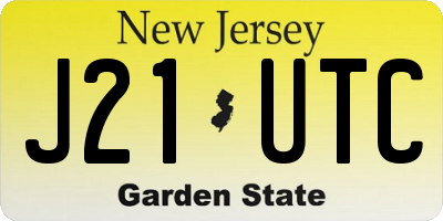 NJ license plate J21UTC