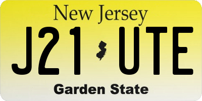 NJ license plate J21UTE