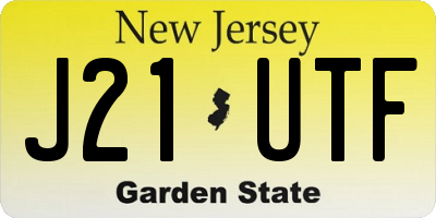 NJ license plate J21UTF