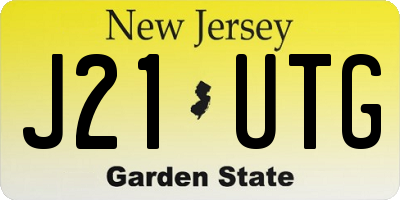 NJ license plate J21UTG