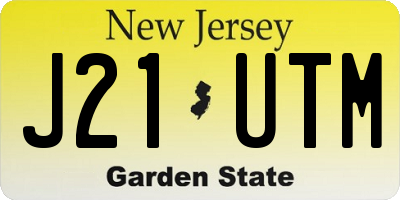 NJ license plate J21UTM