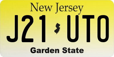 NJ license plate J21UTO