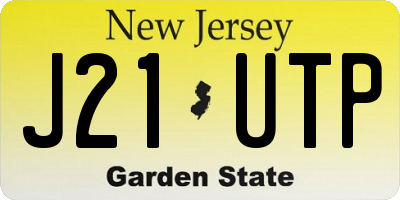 NJ license plate J21UTP