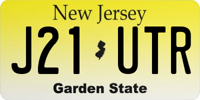 NJ license plate J21UTR