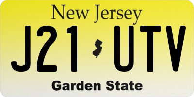 NJ license plate J21UTV