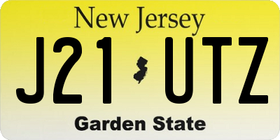 NJ license plate J21UTZ