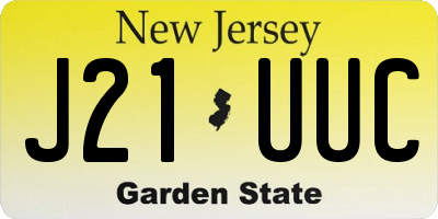 NJ license plate J21UUC