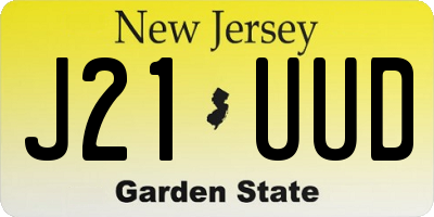 NJ license plate J21UUD