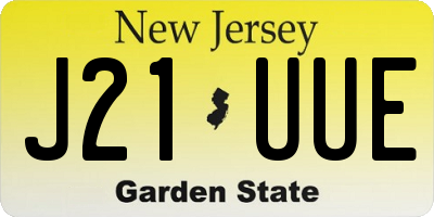 NJ license plate J21UUE